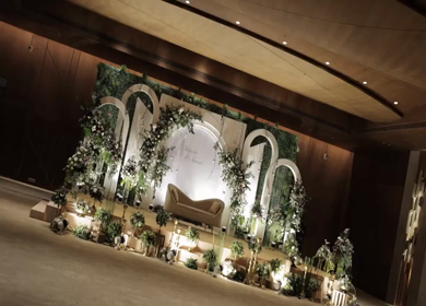 A Slow Motion Shot of an Indian Wedding Venue Decoration in India