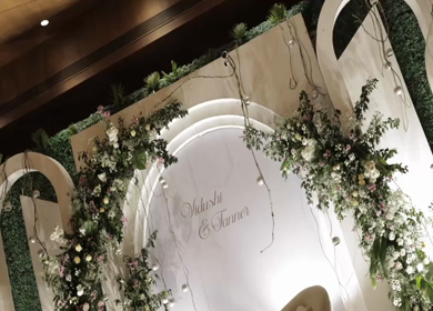 A Slow Motion Shot of an Indian Wedding Venue Decoration in India