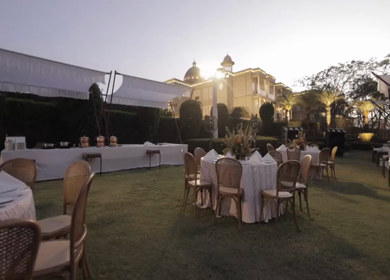 A Slow Motion Shot of an Indian Wedding Venue Decoration in India