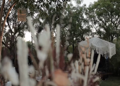 A Slow Motion Shot of an Indian Wedding Venue Decoration in India
