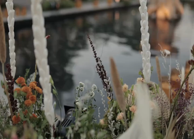 A Slow Motion Shot of an Indian Wedding Venue Decoration in India