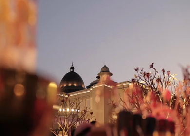 A Slow Motion Shot of an Indian Wedding Venue Decoration in India