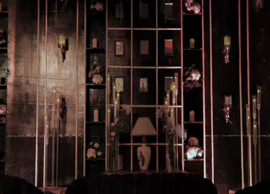 A Slow Motion Shot of an Indian Wedding Venue Decoration in India