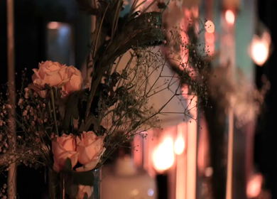 A Slow Motion Shot of an Indian Wedding Venue Decoration in India