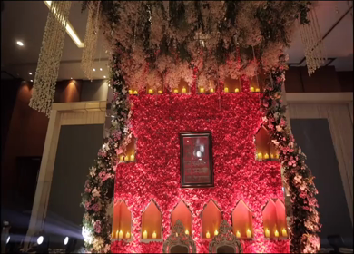 A Slow Motion Shot of an Indian Wedding Venue Decoration in India