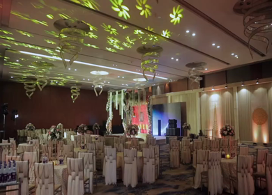 A Slow Motion Shot of an Indian Wedding Venue Decoration in India