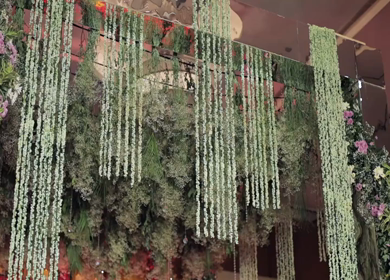 A Slow Motion Shot of an Indian Wedding Venue Decoration in India