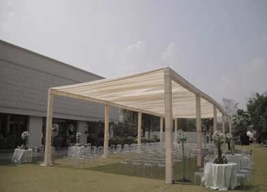 A Slow Motion Shot of an Indian Wedding Venue Decoration in India
