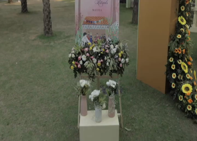 5th January 2025 : A Slow Motion Shot of an Indian Wedding Venue Decoration in India