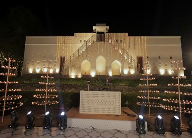5th January 2025 : A Slow Motion Shot of an Indian Wedding Venue Decoration in India