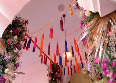A Slow Motion Shot of an Indian Wedding Decoration in India