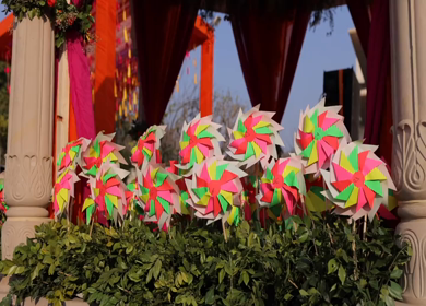 A Slow Motion Shot of an Indian Wedding Decoration in India