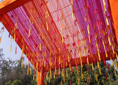 A Slow Motion Shot of an Indian Wedding Decoration in India