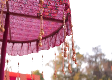A Slow Motion Shot of an Indian Wedding Decoration in India
