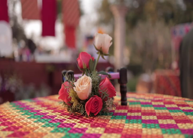 A Slow Motion Shot of an Indian Wedding Decoration in India