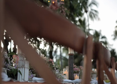 A Slow Motion Shot of an Indian Wedding Venue Decoration in India
