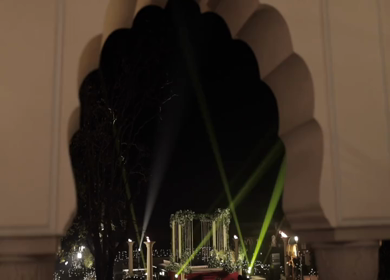 A Slow Motion Shot of an Indian Wedding Venue Decoration in India