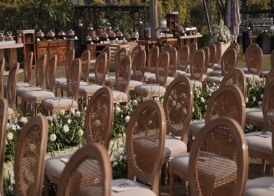 A Slow Motion Shot of an Indian Wedding Venue Decoration in India