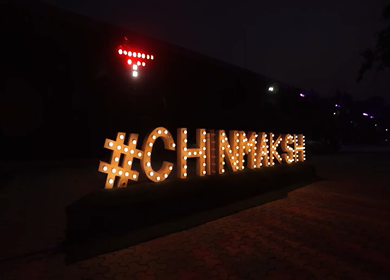 A Slow Motion Shot of an Indian Wedding Venue Decoration in India