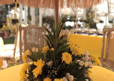 A Slow Motion Shot of an Indian Wedding Venue Decoration at Mussoorie,Uttarakhand in India