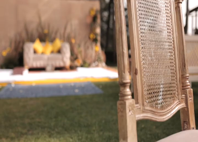 A Slow Motion Shot of an Indian Wedding Venue Decoration at Mussoorie,Uttarakhand in India