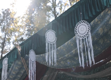 A Slow Motion Shot of an Indian Wedding Venue Decoration at Mussoorie,Uttarakhand in India