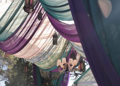 A Slow Motion Shot of an Indian Wedding Venue Decoration at Mussoorie,Uttarakhand in India