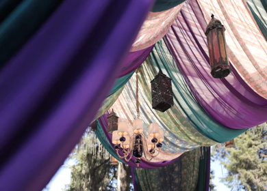 A Slow Motion Shot of an Indian Wedding Venue Decoration at Mussoorie,Uttarakhand in India