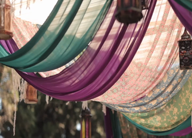 A Slow Motion Shot of an Indian Wedding Venue Decoration at Mussoorie,Uttarakhand in India