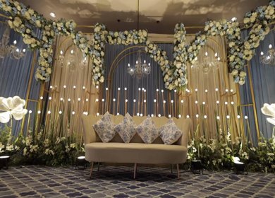 9th February, 2024 : A Slow Motion Shot of an Indian Wedding Venue Decoration in India