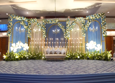 A Slow Motion Shot of an Indian Wedding Venue Decoration in India
