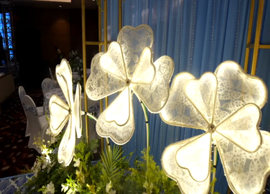 A Slow Motion Shot of an Indian Wedding Venue Decoration in India