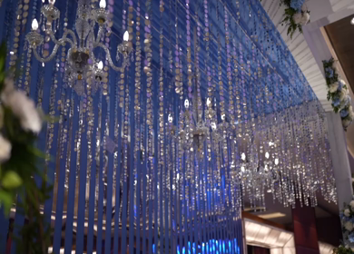 A Slow Motion Shot of an Indian Wedding Venue Decoration in India