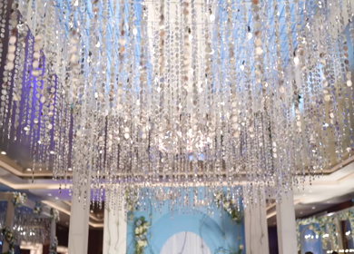 A Slow Motion Shot of an Indian Wedding Venue Decoration in India