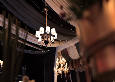 A Slow Motion Shot of an Indian Wedding Venue Decoration in India