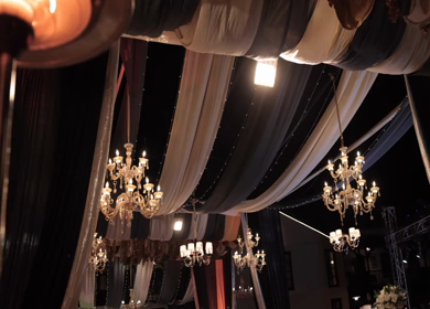 A Slow Motion Shot of an Indian Wedding Venue Decoration in India