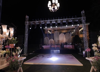 A Slow Motion Shot of an Indian Wedding Venue Decoration in India