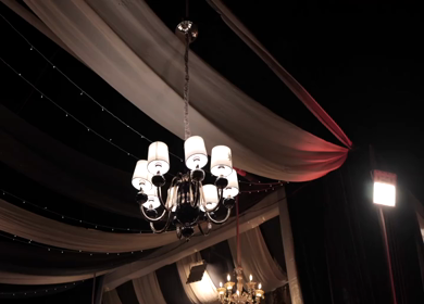 A Slow Motion Shot of an Indian Wedding Venue Decoration in India