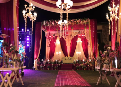 9th February, 2024 : A Slow Motion Shot of an Indian Wedding Venue Decoration in India