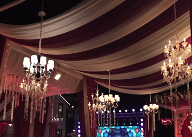 A Slow Motion Shot of an Indian Wedding Venue Decoration in India