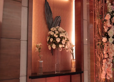 A Slow Motion Shot of an Indian Wedding Venue Decoration in India