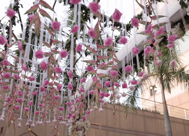 A Slow Motion Shot of an Indian Wedding Venue Decoration in India
