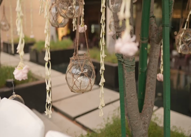 A Slow Motion Shot of an Indian Wedding Venue Decoration in India