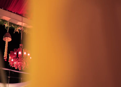 A Slow Motion Shot of an Indian Wedding Venue Decoration in India