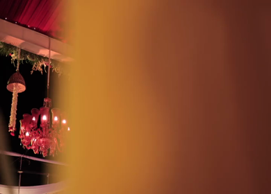 A Slow Motion Shot of an Indian Wedding Venue Decoration in India