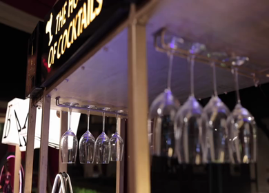 A slow motion shot of a bar at an Indian wedding in New Delhi, India