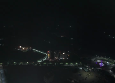 Aerial Drone Night View of Statue of Belief, the world’s tallest Shiva statue, Rajasthan, India