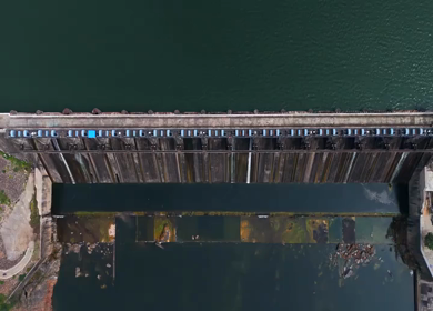 Aerial Drone Shot of Mahi Dam, Udaipur, Rajasthan, India