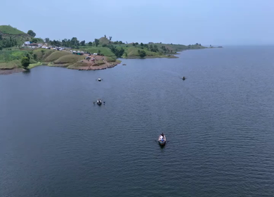 Aerial Drone View of Banswara Lakes and Islands, Rajasthan, India