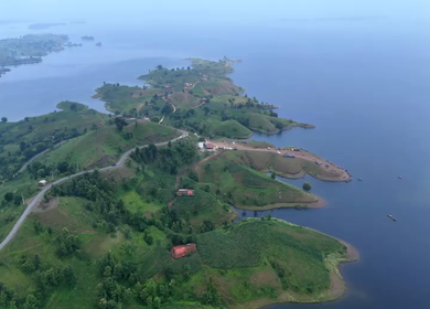 Aerial Drone View of Banswara Lakes and Islands, Rajasthan, India